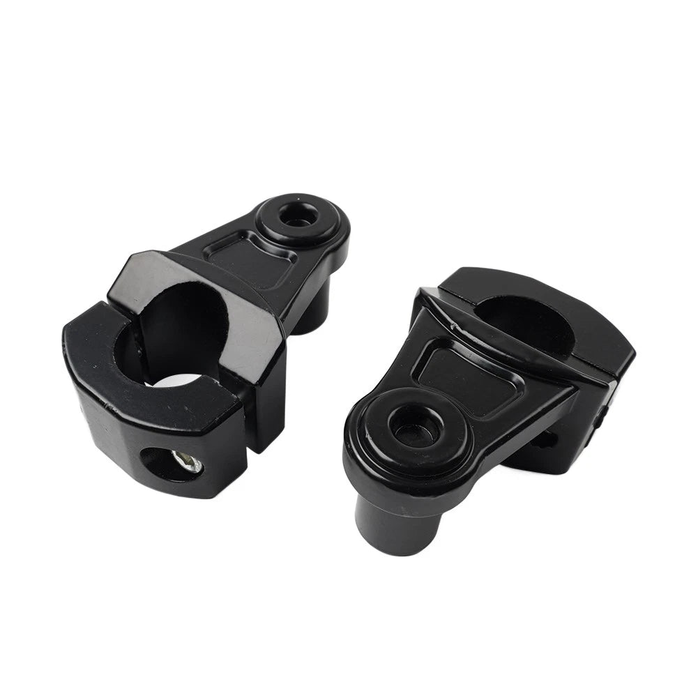 Black Motorcycle HandleBar 7/8 22mm to 11/8 28mm Fat Bar Mount Clamps Riser