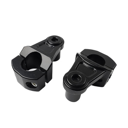 Black Motorcycle HandleBar 7/8 22mm to 11/8 28mm Fat Bar Mount Clamps Riser