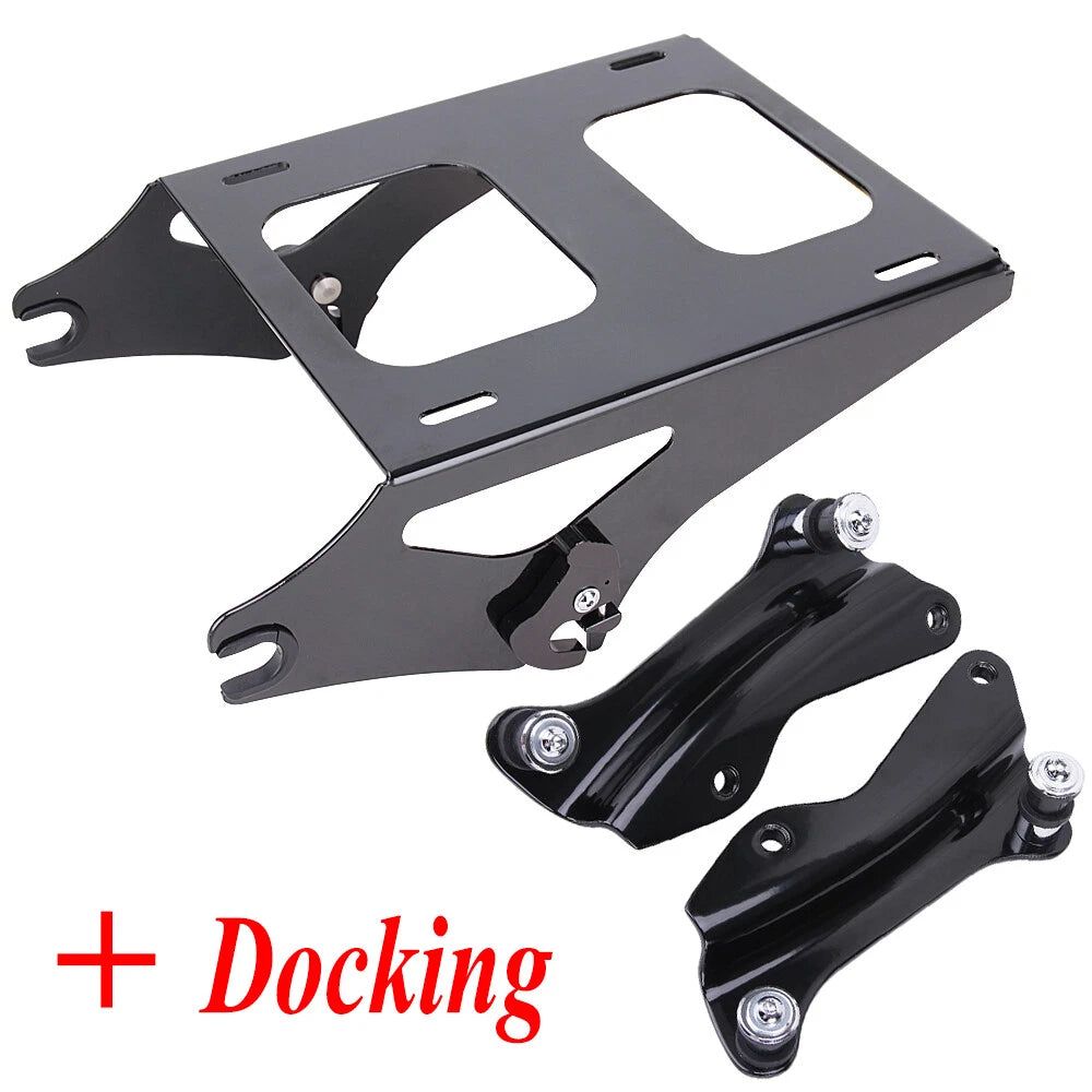 Two Up Tour Pack Mount Luggage Rack + Docking Kit For Harley Touring 2014-2023