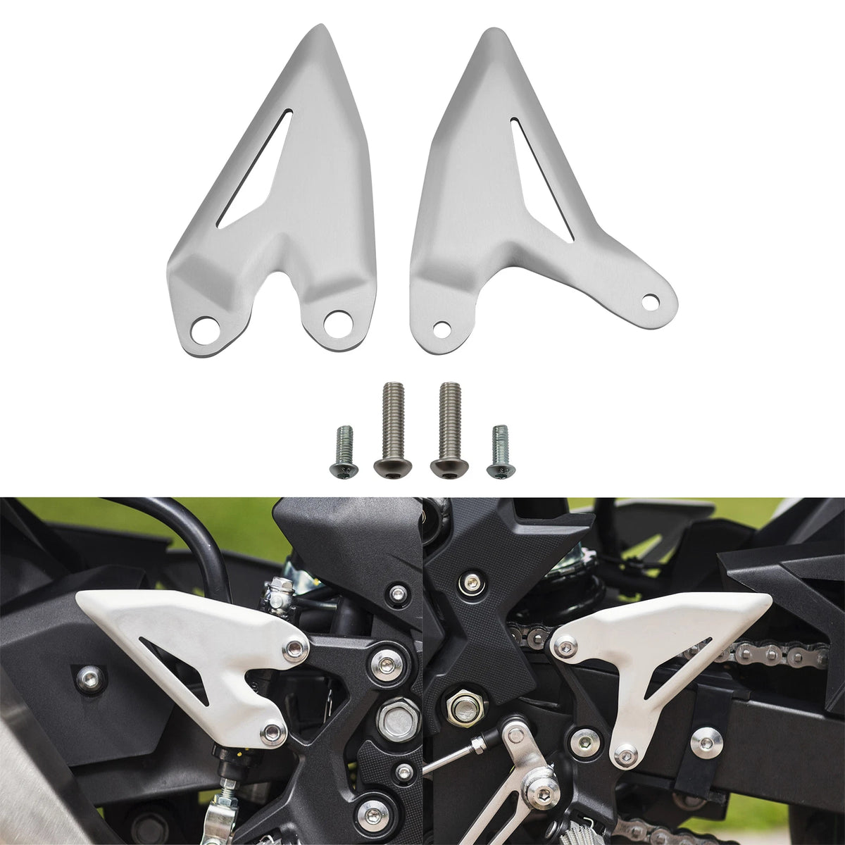 Foot Peg Heel Plate Guard For Kawasaki Ninja 400 18-24 Z400 Ninja 500 Z500 2024