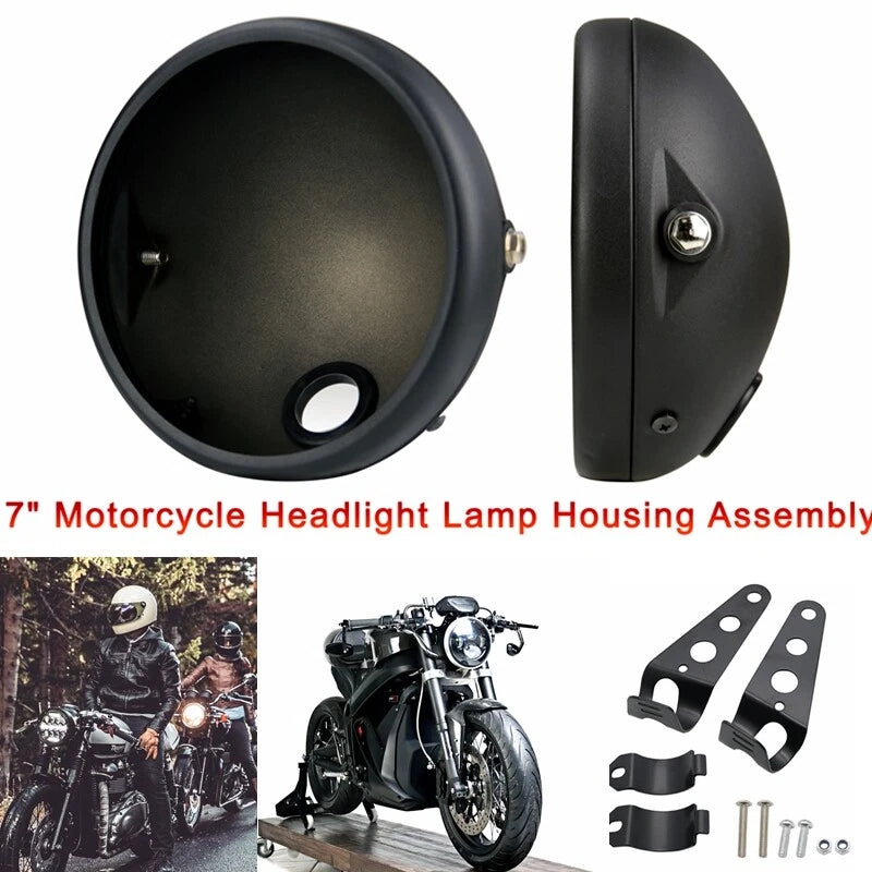 7" Inch headlight Round Motorcycle Headlight Headlamp Housing Bucket Universal