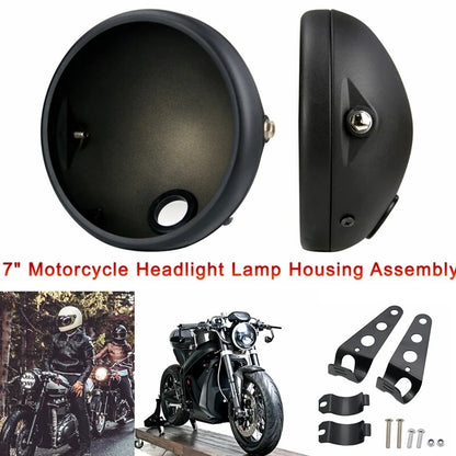 7" Inch headlight Round Motorcycle Headlight Headlamp Housing Bucket Universal
