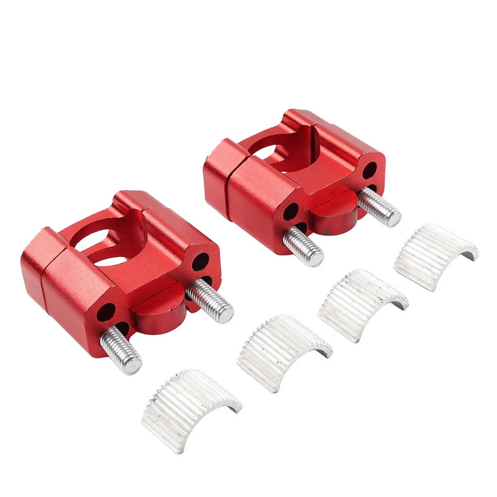 HandleBar Fat Bar Mount Clamps Risers Adaptor 7/8 to 11/8 Dirt Pit Bike ATV Red