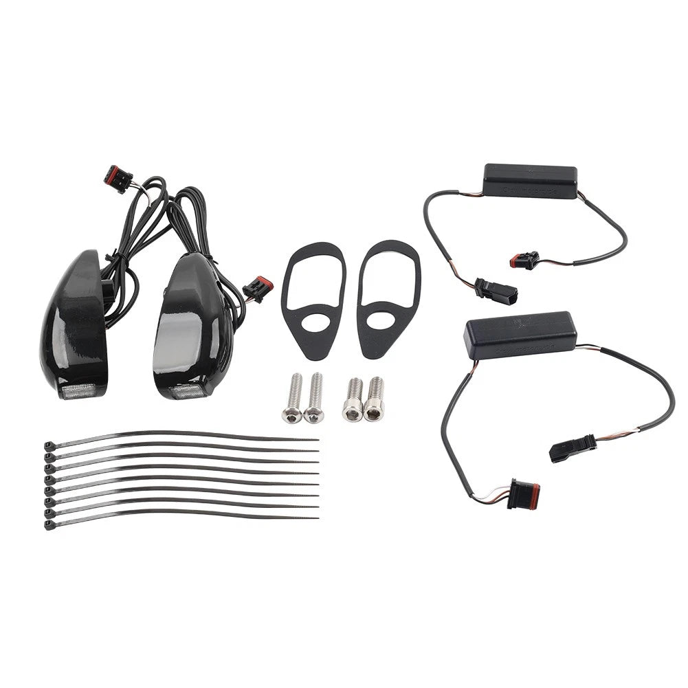 Front Turn Signal Light Black For Harley Road Glide FLTRX FLTRU FLTRK 2015-2024