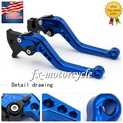 For Suzuki DL650/V-STROM 2004-2010 CNC Brake Clutch Levers Grips Adjustable Blue