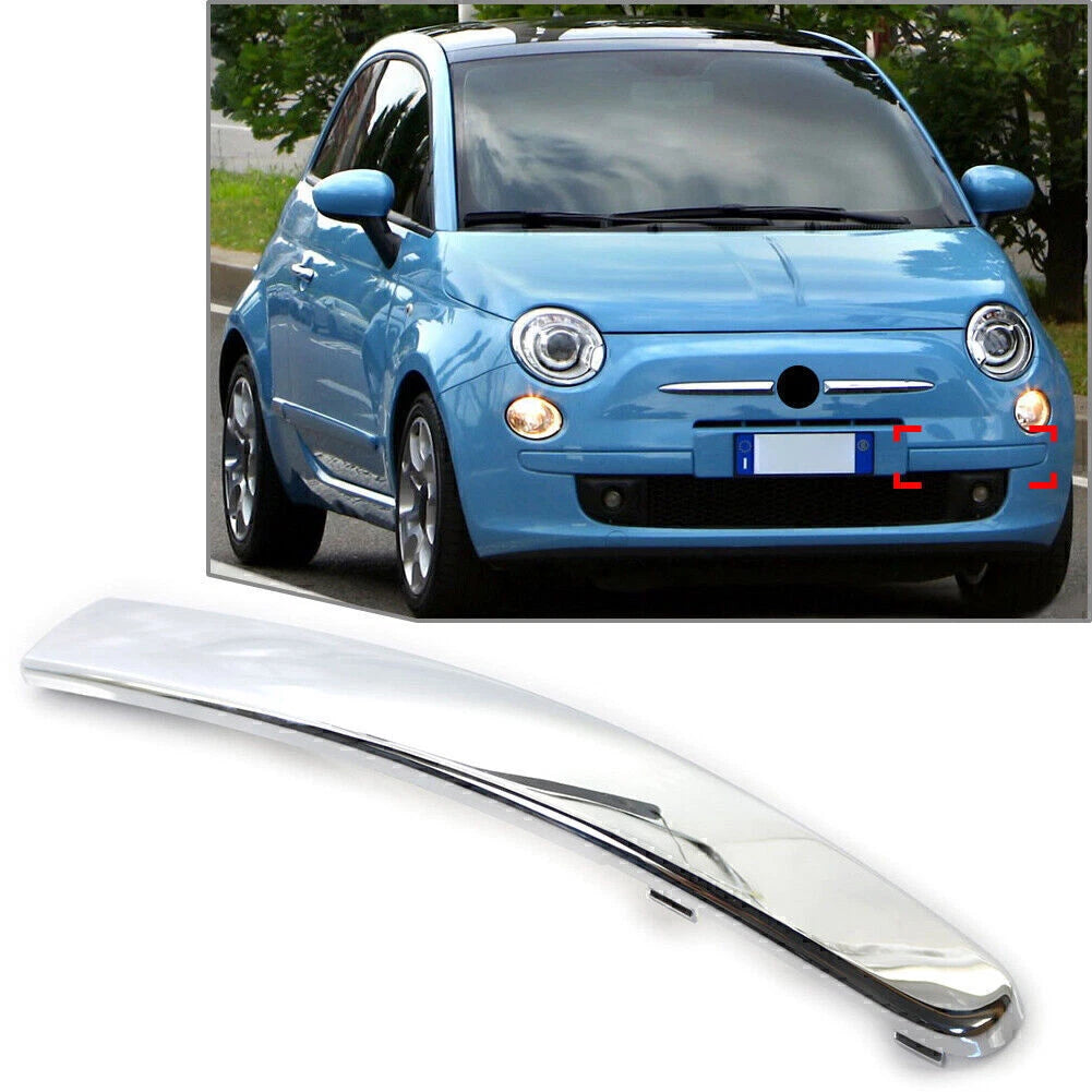 Front Lower Bumper Conner Panel Trim Cover Fit FIAT 500 2007-2015 Left Chrome