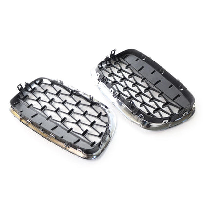 Front Kidney Grille Grill Diamond Style For BMW X5 E70 07-13 ABS Chrome 2pcs US