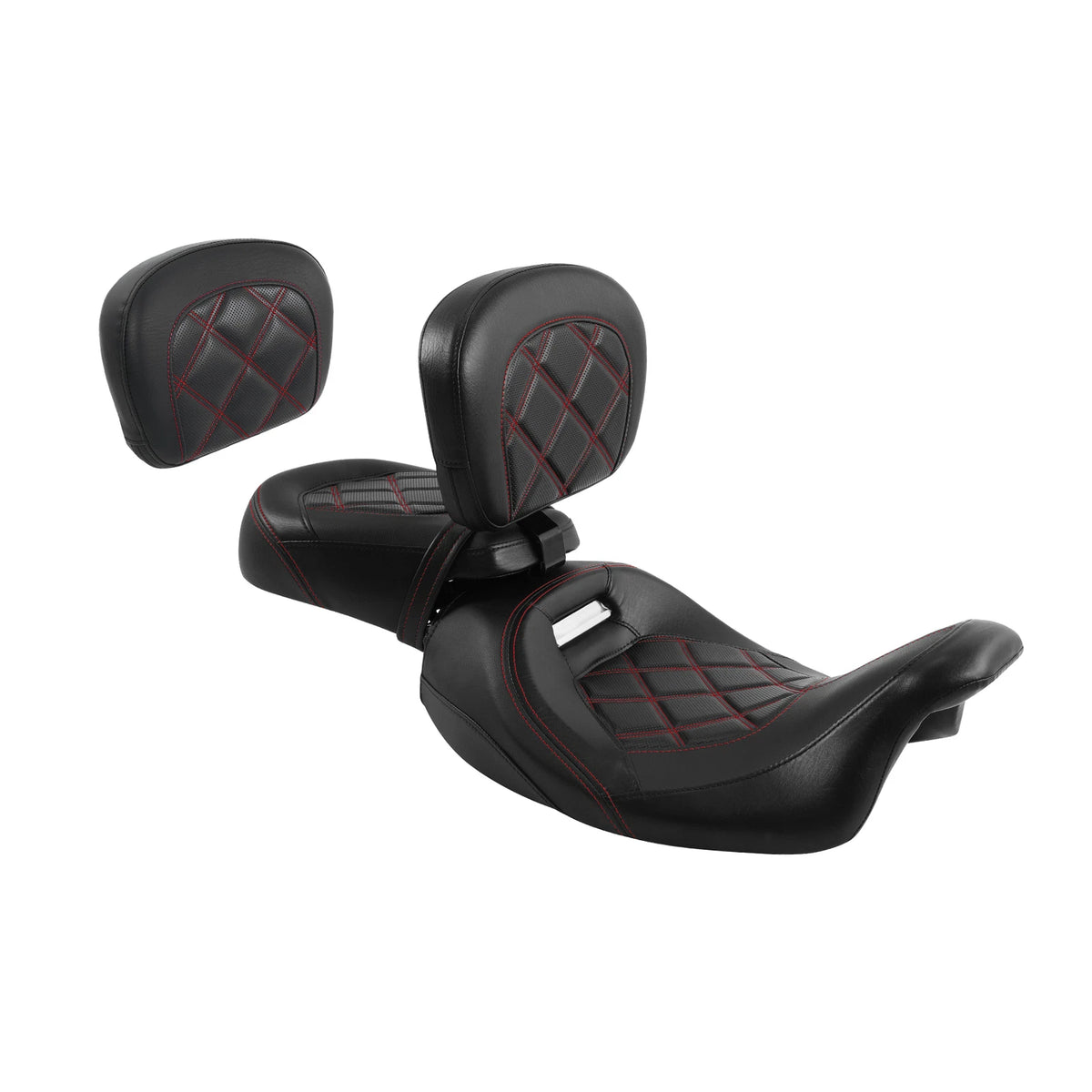 Driver & Passenger Seats Backrest Fit For Harley Electra Glide 2009-23 Black Red