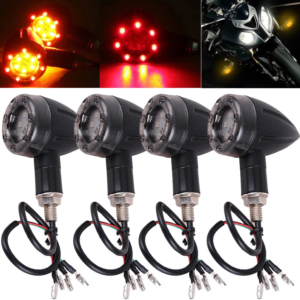 Motorcycle LED Brake Running Turn Signal Tail Light For Harley Cafe Racer Bobber