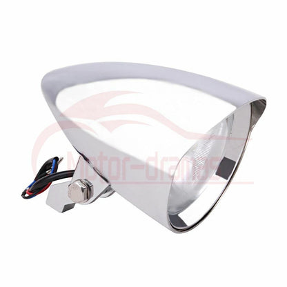 Motorcycle Chrome High Low Visor Bullet Headlight Lamp For Harley Bobber Chopper
