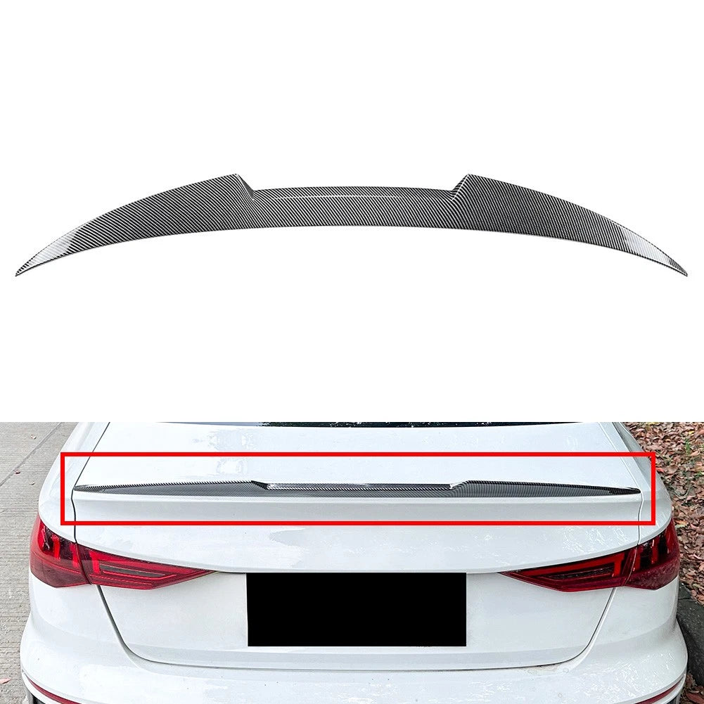 Carbon Look  Rear Trunk Spoiler Wing Lip For For Audi A3 S3 4 Door Sedan 2021-25