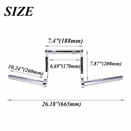 Chrome Drag Handlebar 1" Z Bars For Harley Sportster XL 883 1200 Softail Dyna US