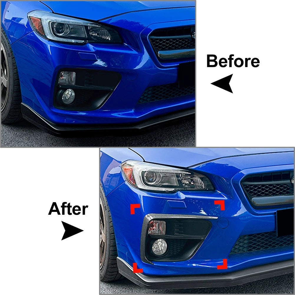 2xFront Bumper Side Fin Canards Splitter Spoiler For Subaru WRX STI VA 2014-2016