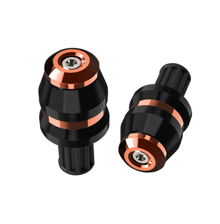 2x Universal 22mm 7/8" Motor Handlebar Grips Bar End Slider Cap Plugs CNC Orange