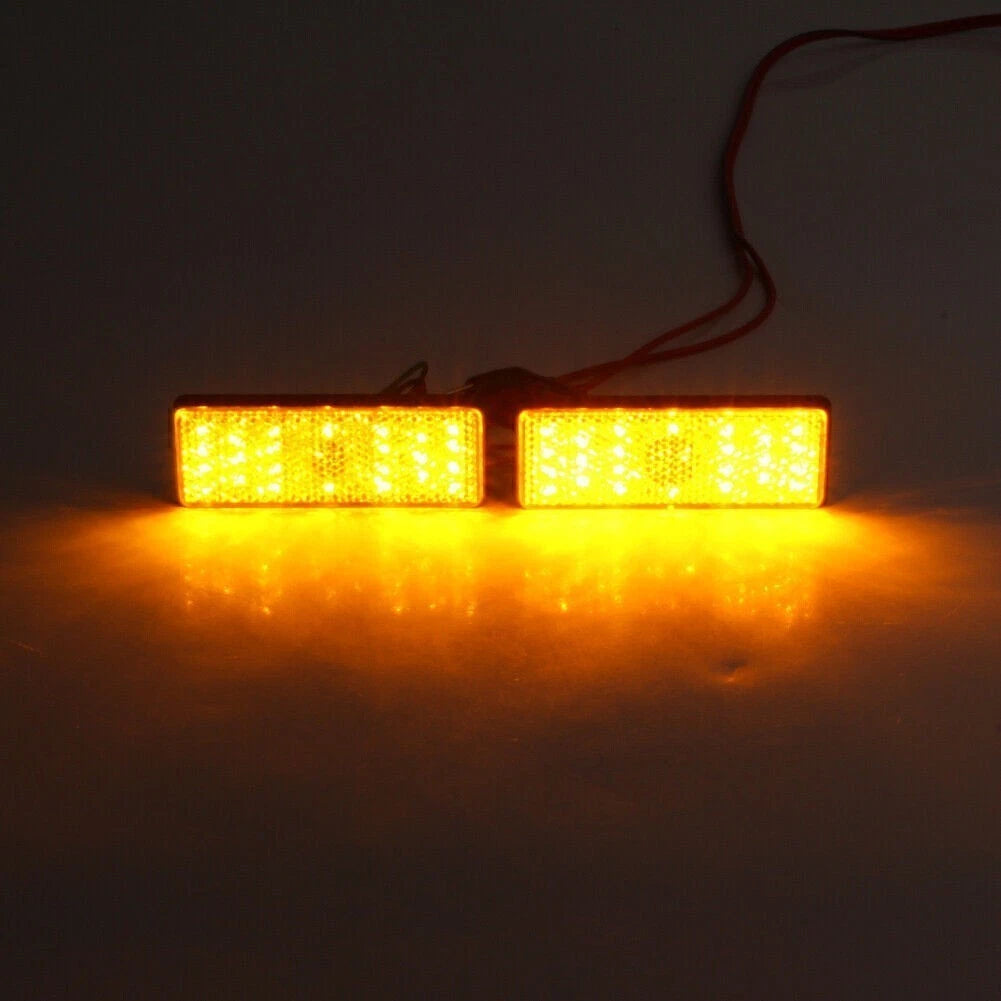 ABS Plastic 2 x Universal  Rectangle  Reflector Turn Signal Tail Brake Light