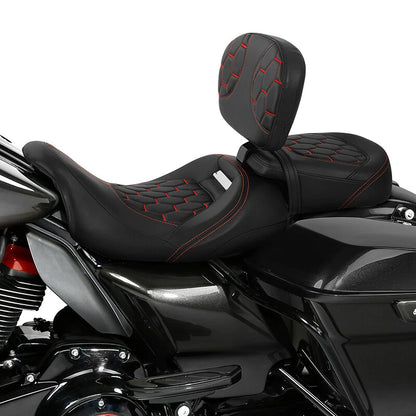Driver Passenger Seat Rider Backrest Pad For Harley Street Road Glide 2009-23 22