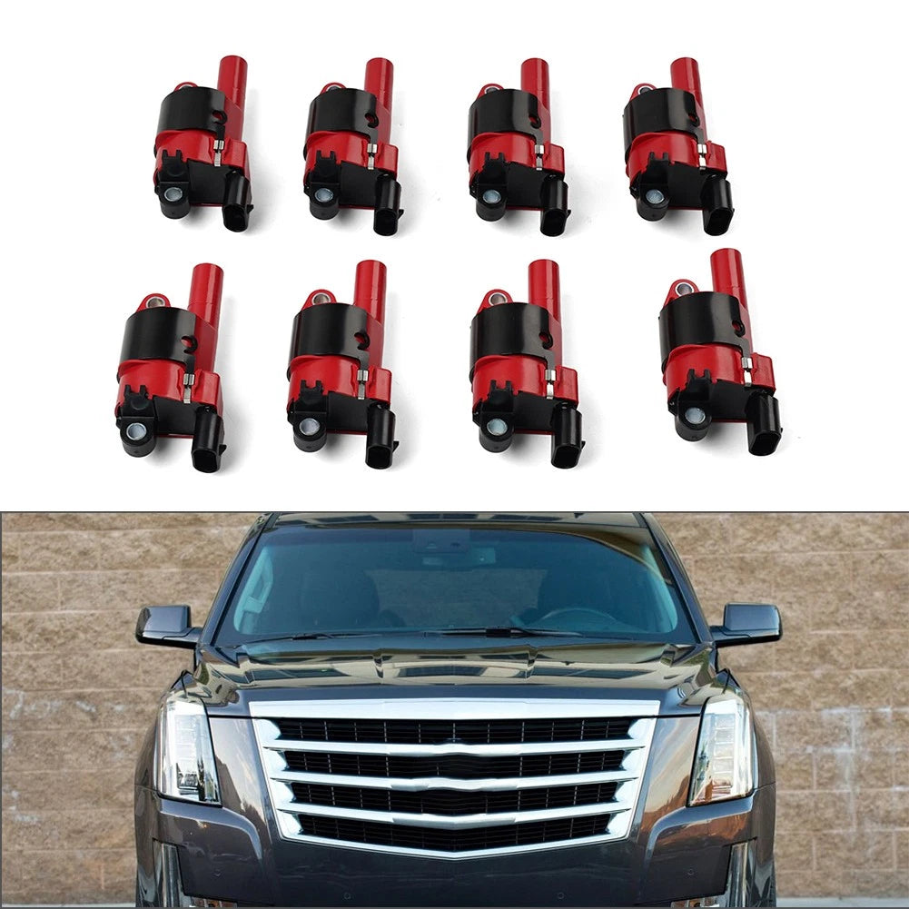 8x Red D514A Round Ignition Coil Pack For Chevrolet Silverado For GMC
