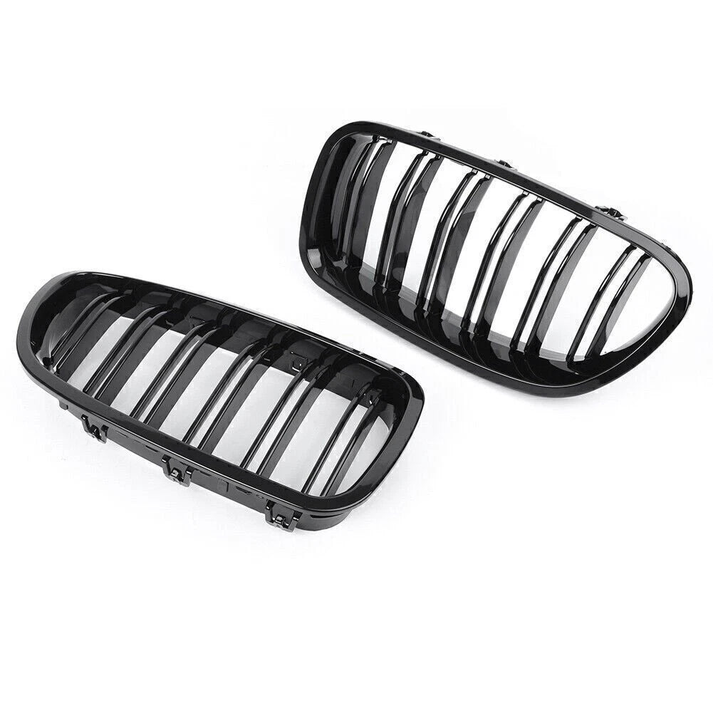 2x Front Grille Grill Kidney Gloss Black For BMW 5-Series F10 F11 M5 528i 530i