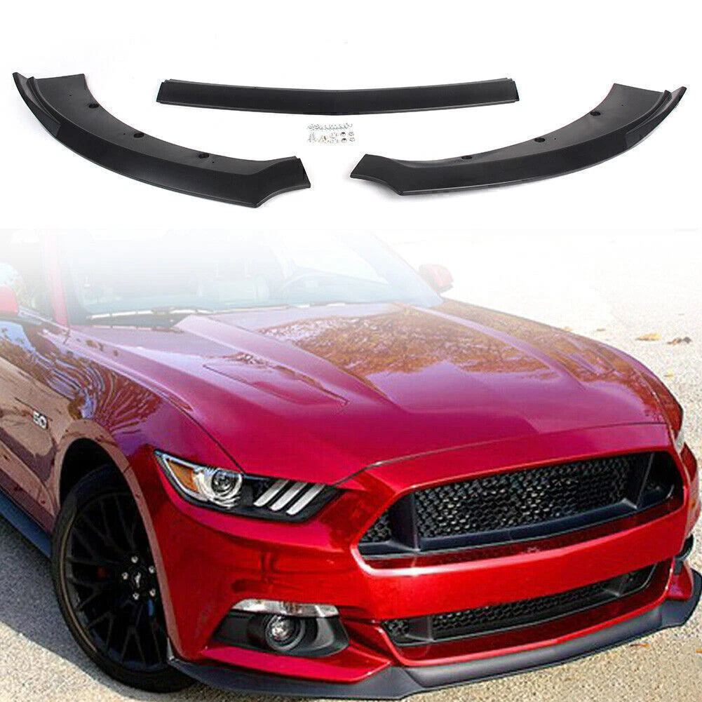Front Bumper Lip Chin Spoiler Wing Body Kit Fit Ford Mustang 15-17 Matte Black