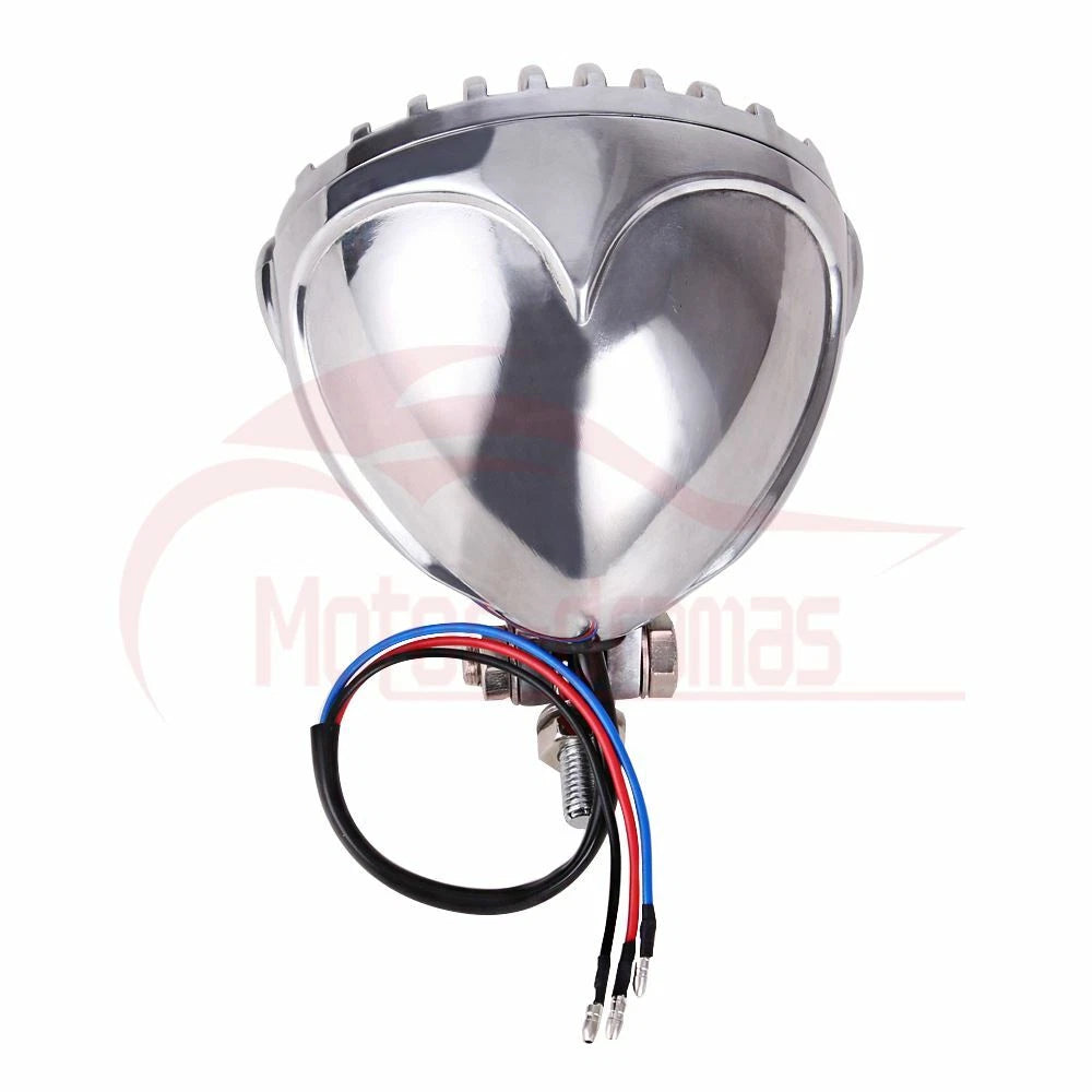 Motorcycle Headlight Finned Grill Aluminum For Harley Chopper Bobber Cafe racer