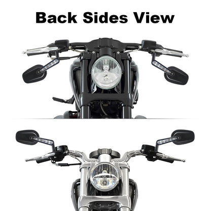 Black Muscle Rearview Mirrors LED Turn Signal For Harley VROD V-Rod VRSCF 09-17