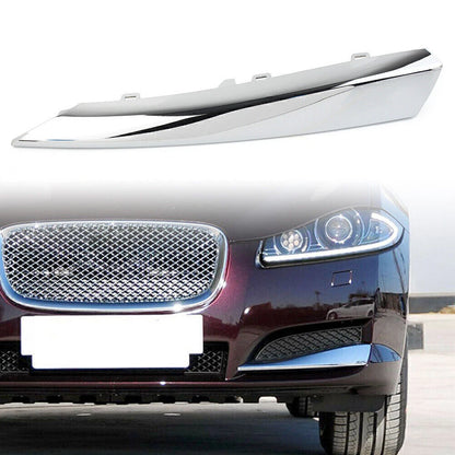 Fit Jaguar XF 2012-2015 Left Front Side Grille Chrome Molding Trim ABS Plastic