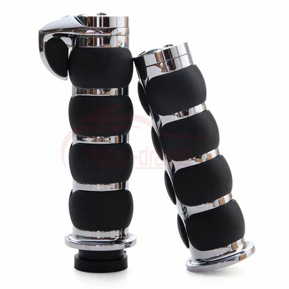1" Motorcycle Handlebar Hand Grips w/ Throttle For Harley Honda Kawasaki Suzuki