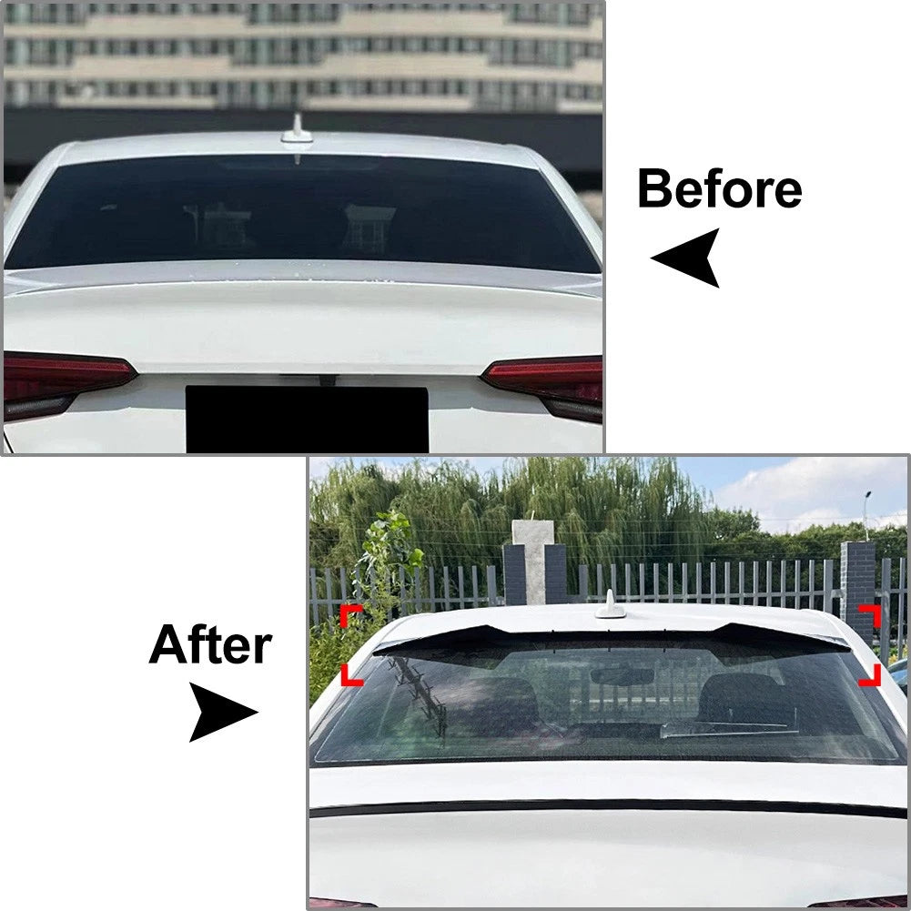 Carbon Look Rear Roof Spoiler Wing Top Tail Wing For Audi A4 B9 Sedan 2017-2024