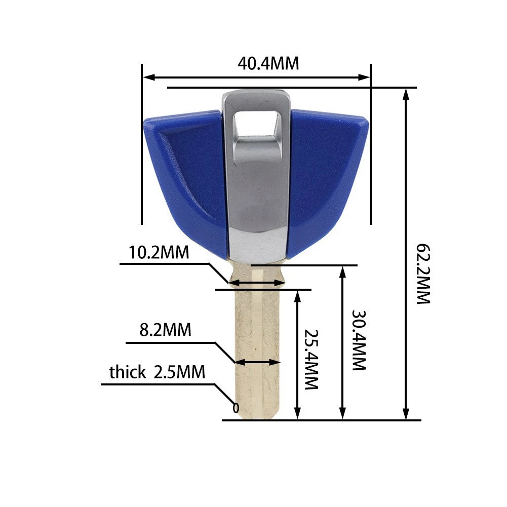 Uncut Blade Blank Ignition Key Blue For BMW S1000RR S1000R R1200RT R1200GS F800G
