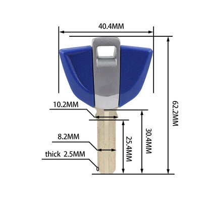 Uncut Blade Blank Ignition Key Blue For BMW S1000RR S1000R R1200RT R1200GS F800G