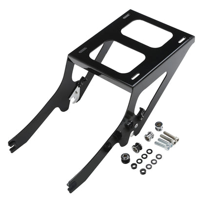 Matt Black Chopped Trunk Backrest Pad Mount Rack For Harley Deluxe FLDE 18-Up