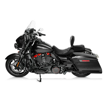 Black Driver Rider Passenger Seat &&Backrest Pad Fit For Harley Road Glide 09-23