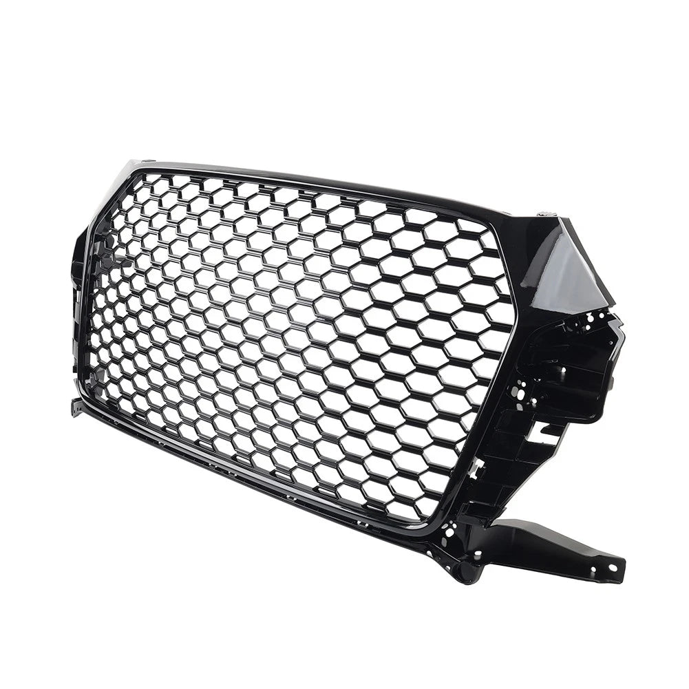 Front Bumper Honeycomb Grille Glossy Black For Audi Q3 2016-2018