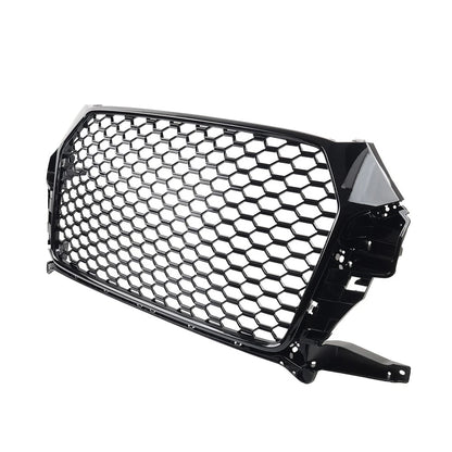 Front Bumper Honeycomb Grille Glossy Black For Audi Q3 2016-2018
