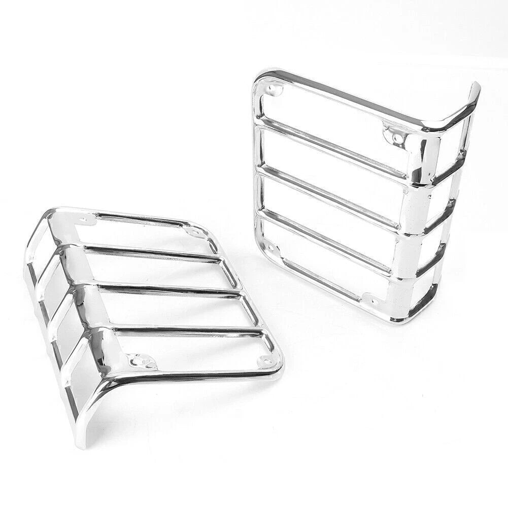 2x Steel Tail Light Cover Protector for JEEP WRANGLER JK 2007 -2016 Chrome Metal