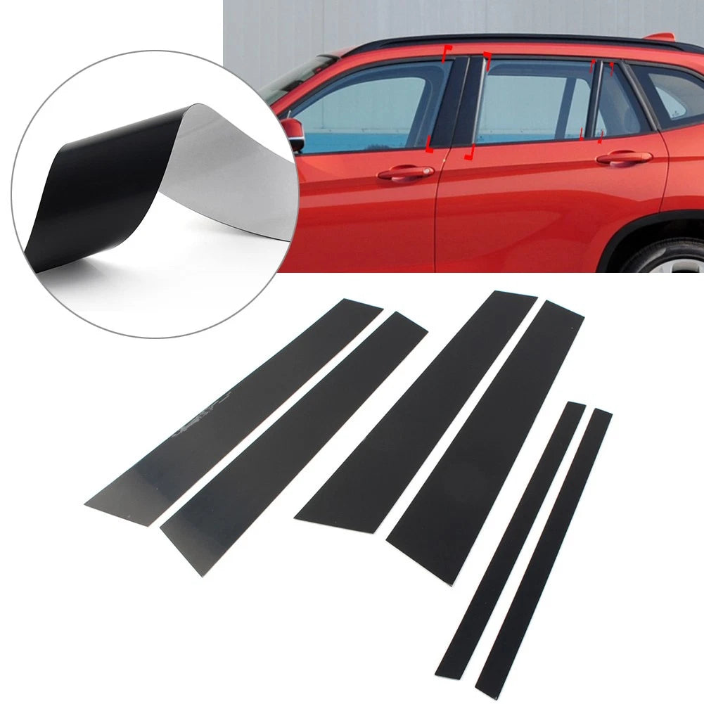 6 Pcs Door Window Trim Pillar Posts Decoration Cover For BMW X1 E84 2011-2015