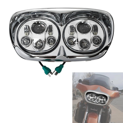 5.75" Dual LED Headlight Lamp Projector Fit For Harley Road Glide 1998-2013 2012