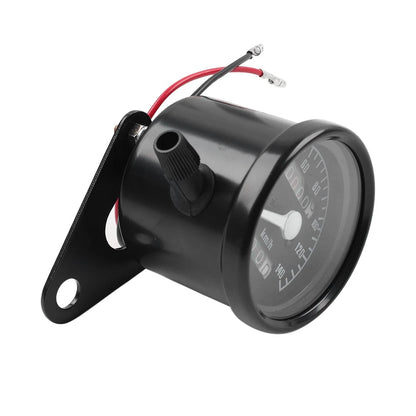 Motorcycle Universal Odometer Speedometer Tachometer Gauge Black 12V