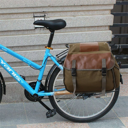 Brown Motorcycle Universal Canvas Travel Saddle Bag Rider Motorbike Panniers