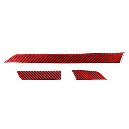 Carbon Fiber Red Dashboard Panel Cover Trim For Toyota Tundra 2014-2021 LHD 3PCS