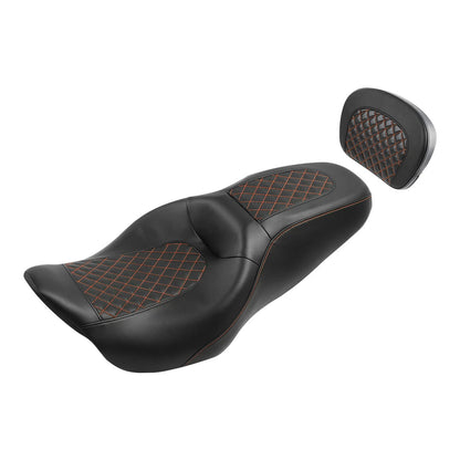 Driver Passenger Seat & Backrest Pad For Harley Touring Road King Glide 09-23 22