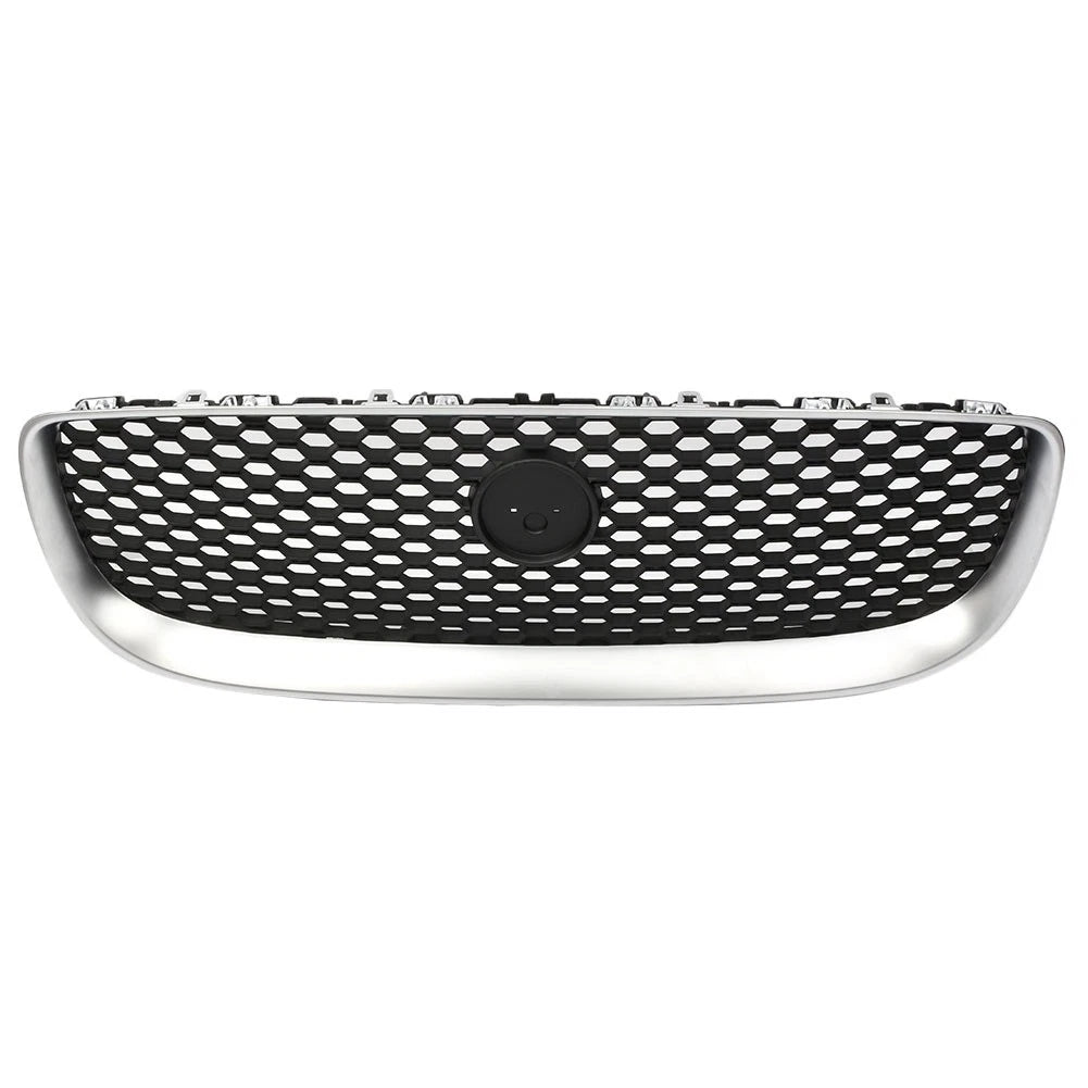 1pc Black+Chrome Front Center Grille Fit For JAGUAR XE 2015-2018