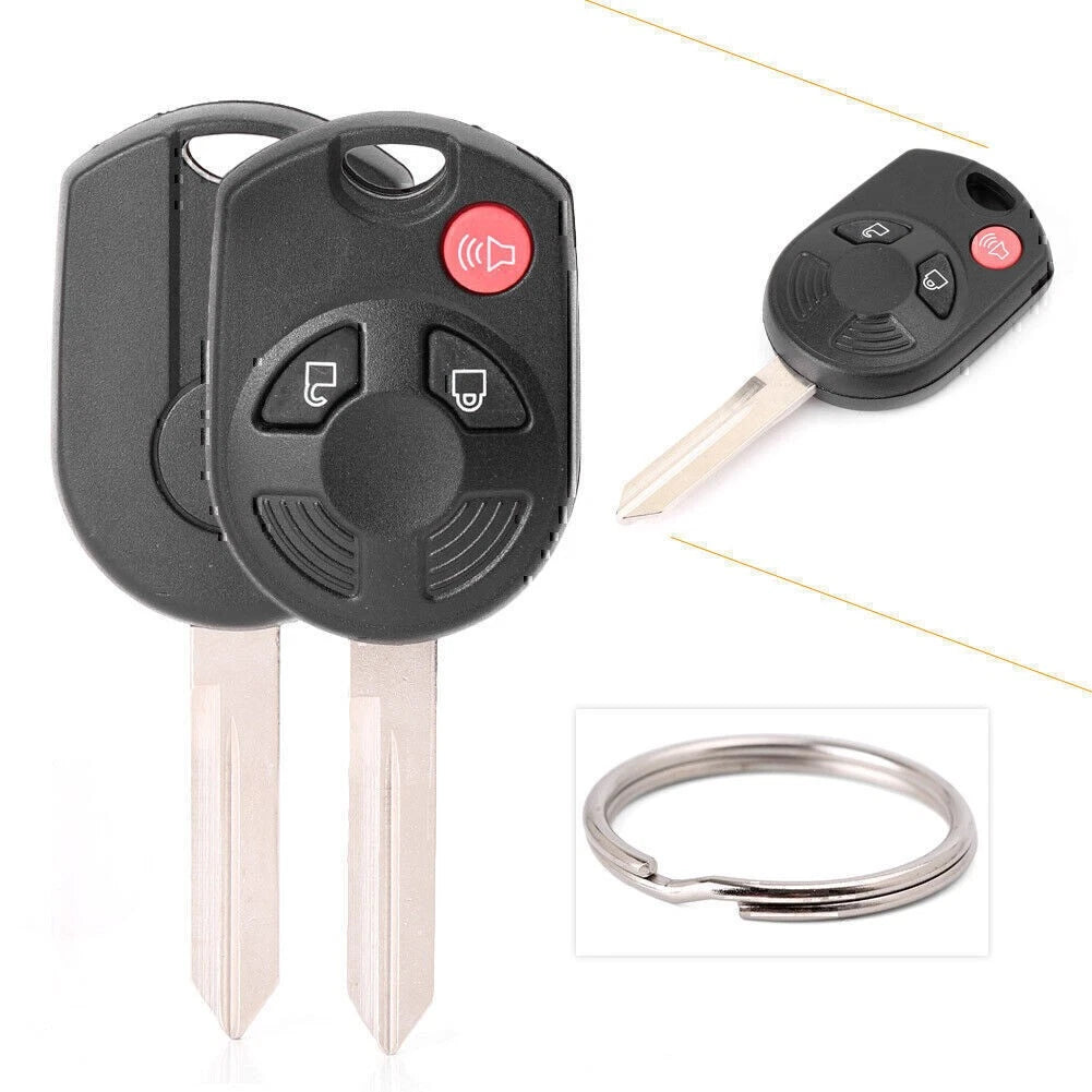 2x Uncut Smart Remote Car Key Fob 3 Button Fit Ford Expedition/Escape/Edge/F-150