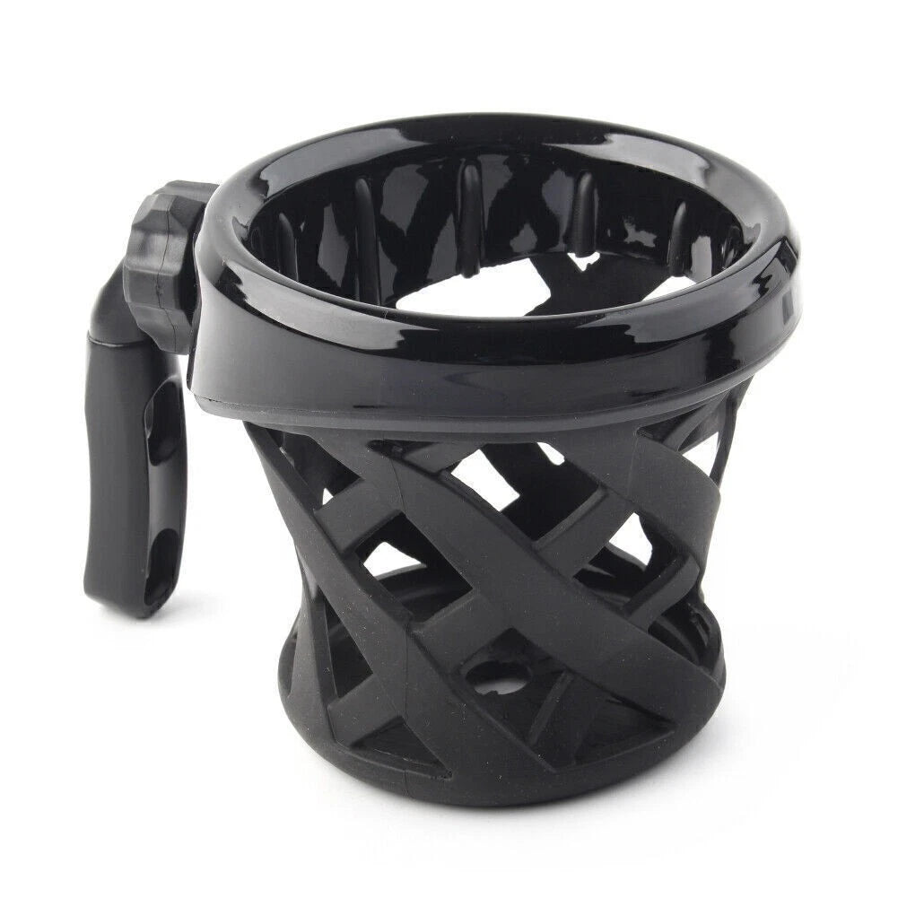 Motorcycle Handlebar Black Cup Holder Drink W/Mesh Basket Universal For Harley