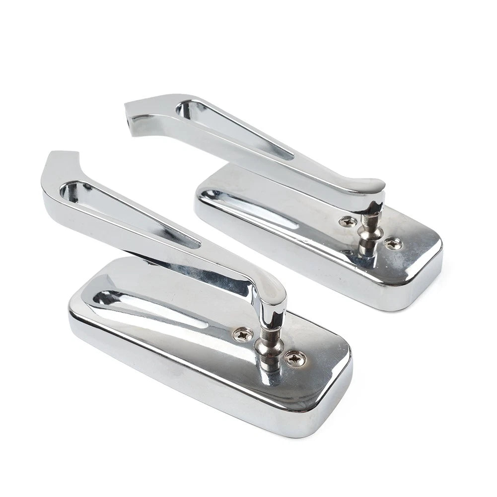 2x Chrome Blue Rearview Side Mirror For Harley For Honda For Kawasaki For Suzuki