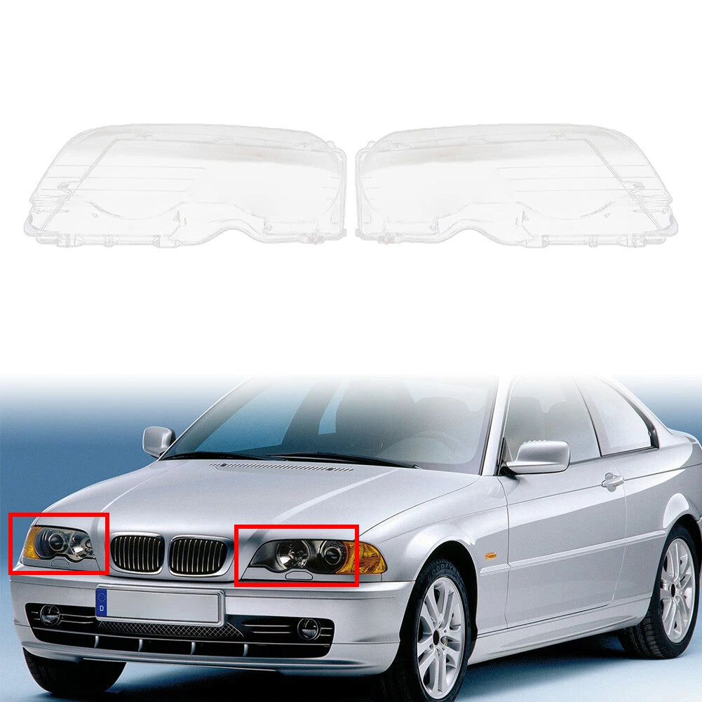 Front Headlight Lens Cover Transparent For BMW 3 Series E46 2 Door 1999-2003 US