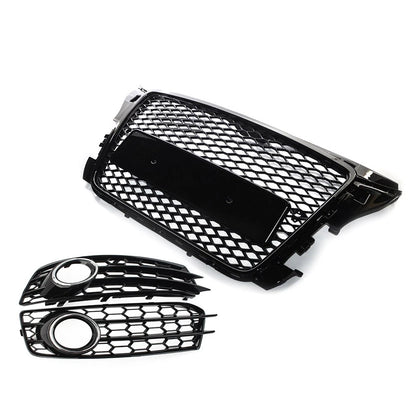 Front Bumper Radiator Honeycomb Grille Fog Light Cover For Audi A3 8P 2009-2012