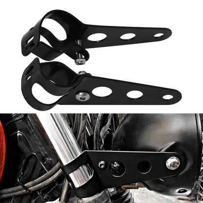 Black Headlight Brackets Fork Ears Motorcycle Bobber Cafe Racer 28mm-34mm TCMT
