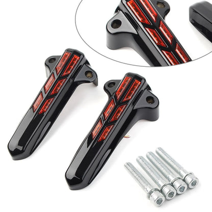 Front Lower Fork Leg Cover LED Smoke Light For Harley FLHT FLHX /R Electra Road