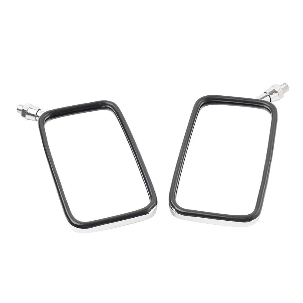 10mm Rectangle Rearview Side Mirrors Chrome For Honda Magna 700 VF700C VF750CD